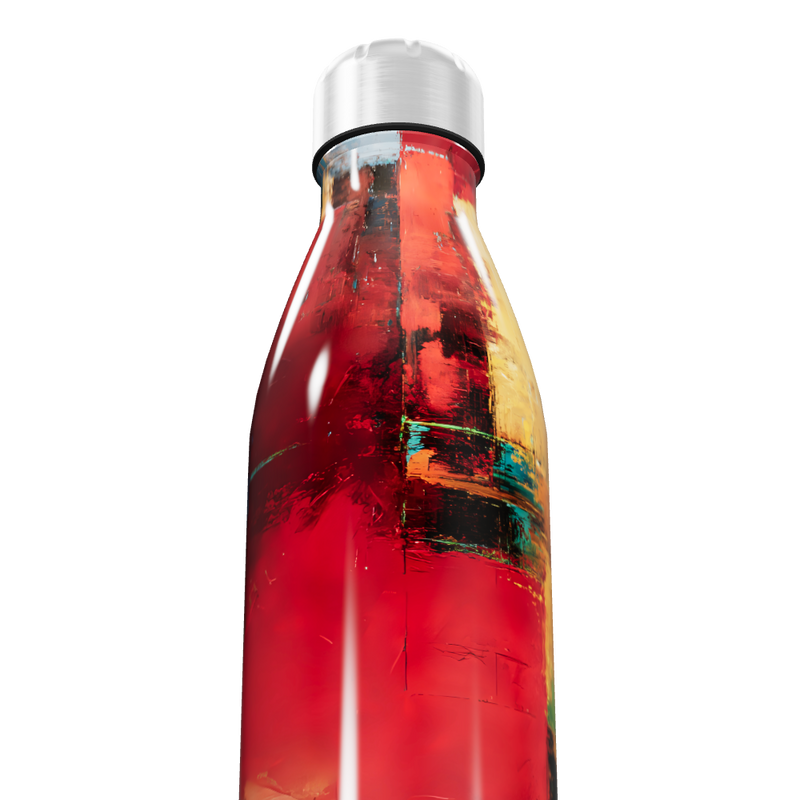 Garrafa Inox - Estampa Abstrata Colorida
