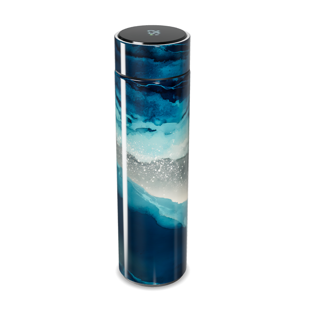 Garrafa Térmica Touch Azul Mármore Digital