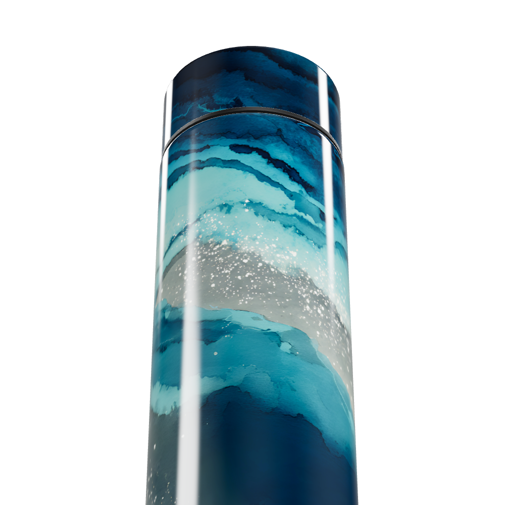 Garrafa Térmica Touch Azul Mármore Digital