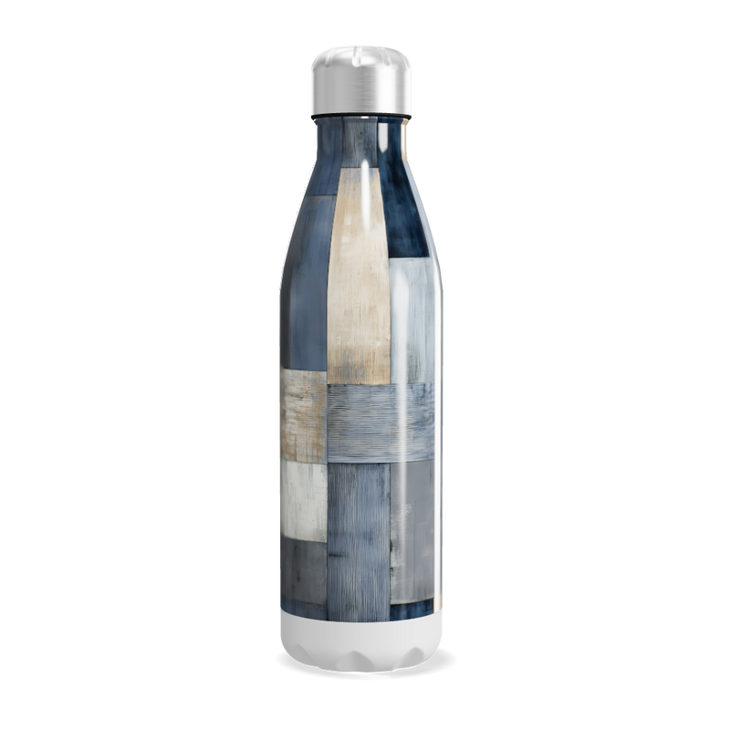 Garrafa Inox - Estampa Azul e Cinza