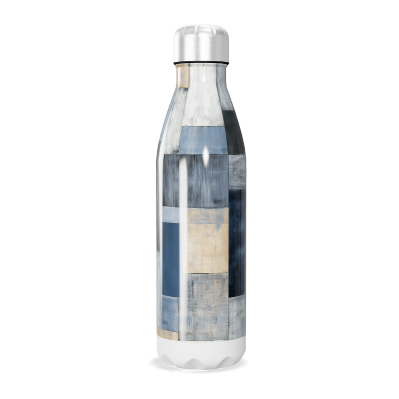 Garrafa Inox - Estampa Azul e Cinza