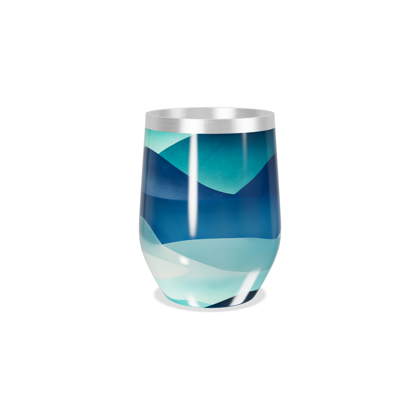 Copo Térmico Slim - Azul com Ondas