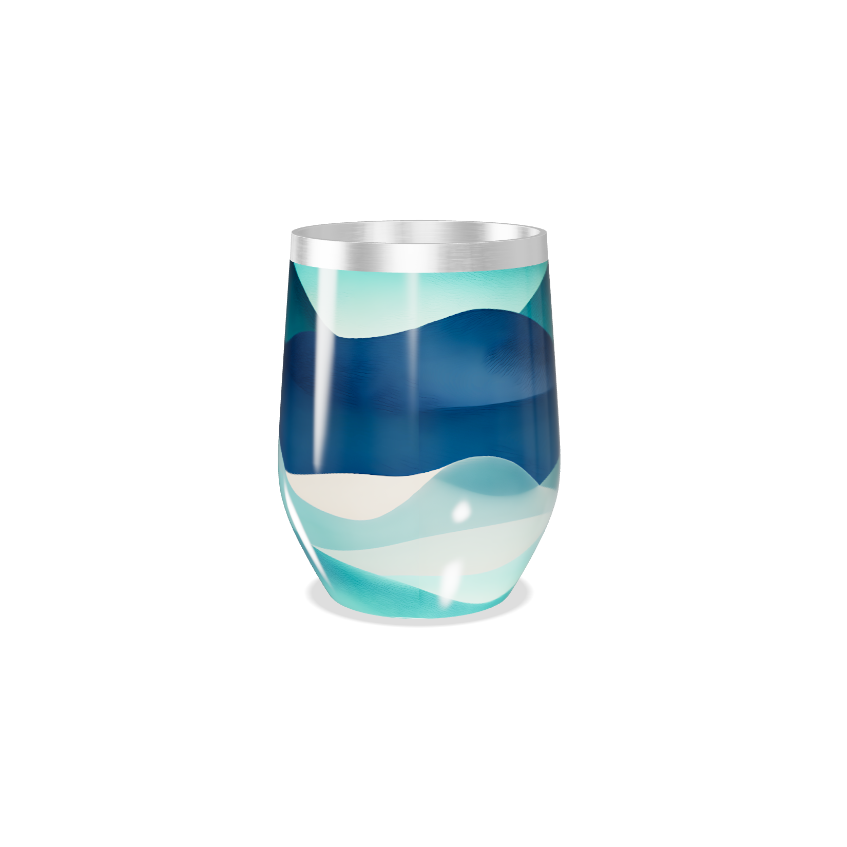 Copo Térmico Slim - Azul com Ondas