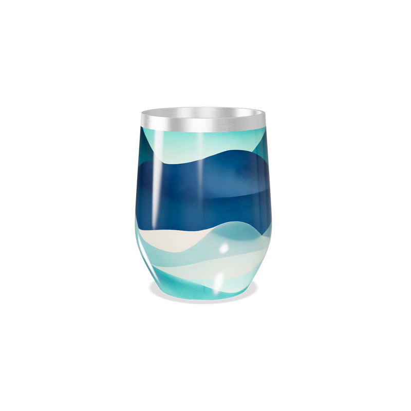 Copo Térmico Slim - Azul com Ondas