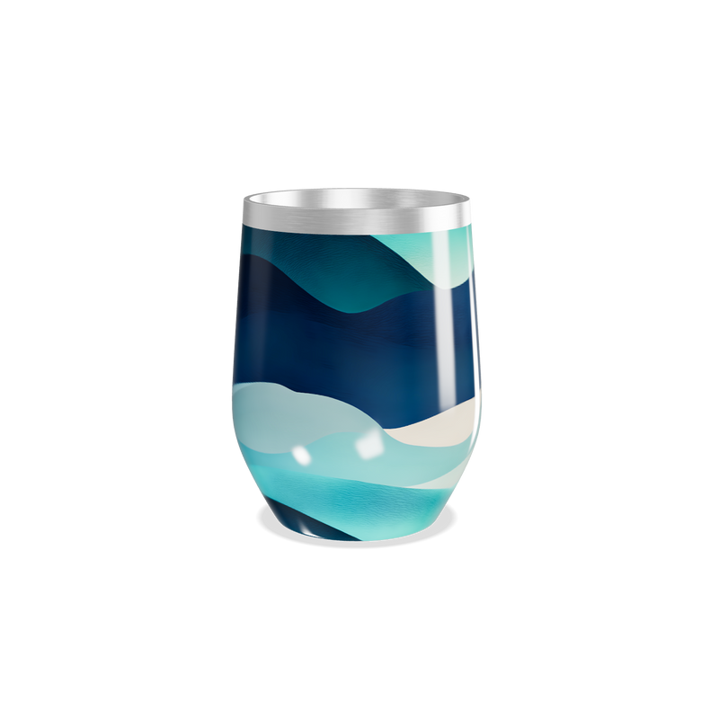 Copo Térmico Slim - Azul com Ondas