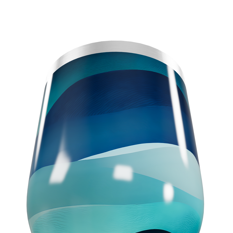 Copo Térmico Slim - Azul com Ondas