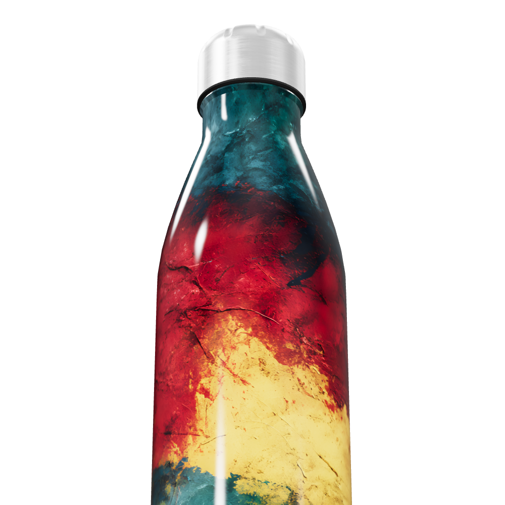 Garrafa Inox - Estampa Colorida Marmorizada