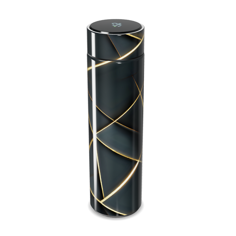 Garrafa Térmica Touch - Preta com Detalhes Dourados