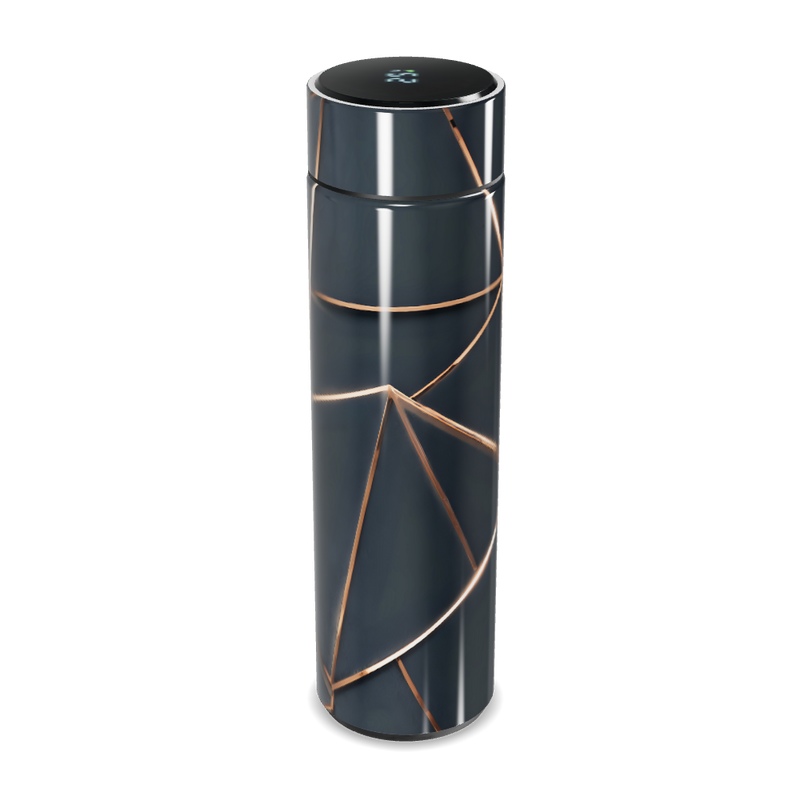 Garrafa Térmica Touch - Preta com Linhas Douradas