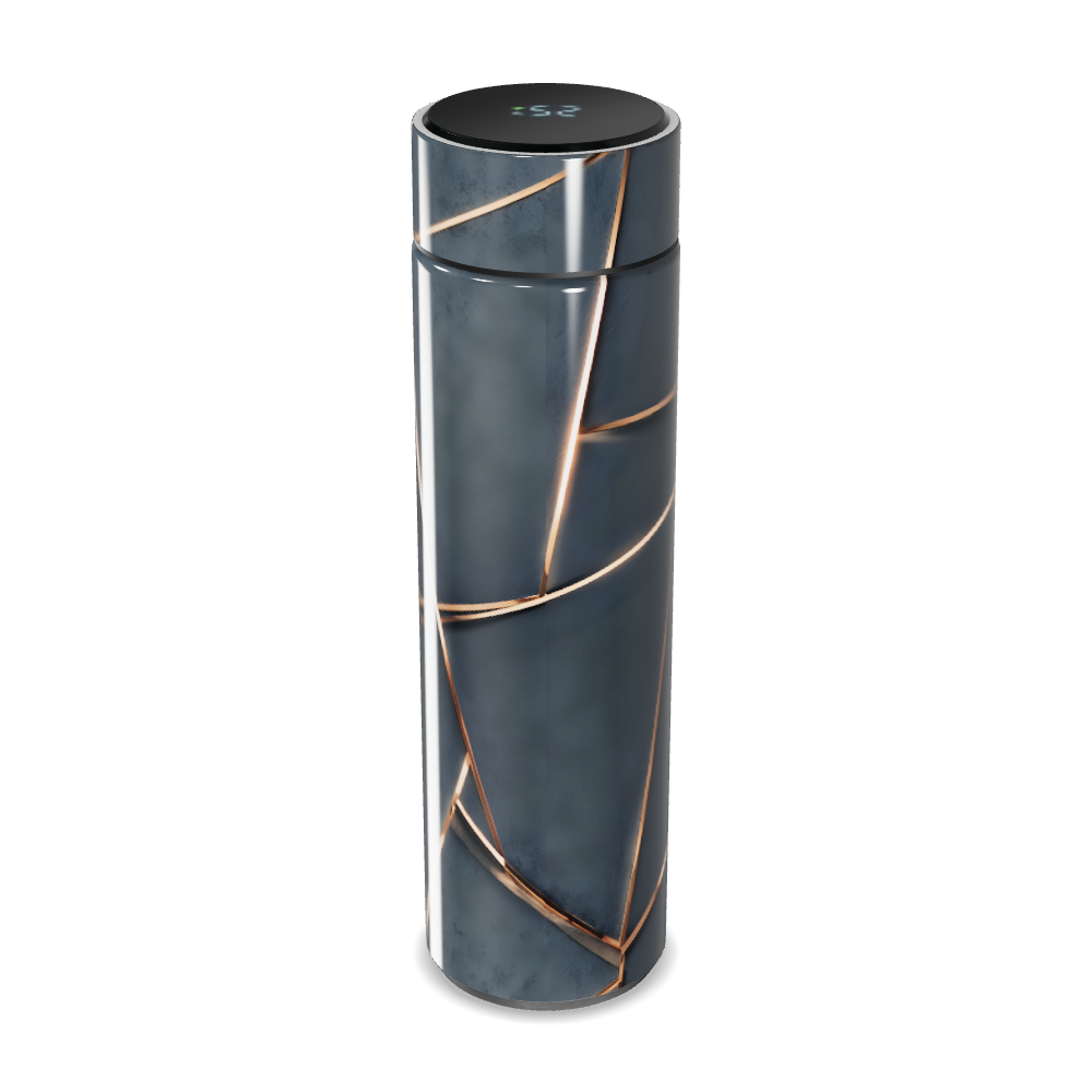 Garrafa Térmica Touch - Preta com Linhas Douradas