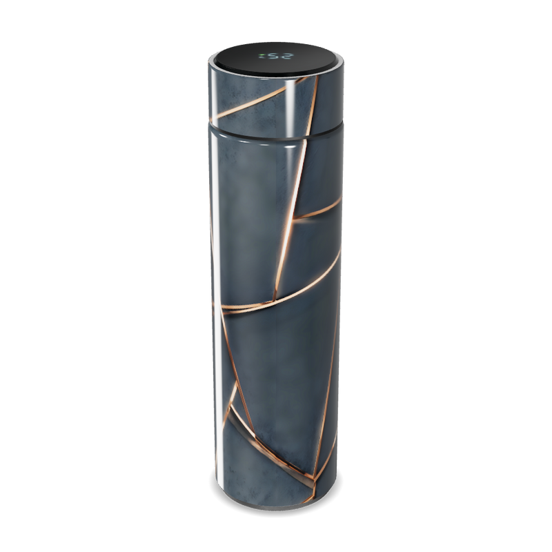 Garrafa Térmica Touch - Preta com Linhas Douradas