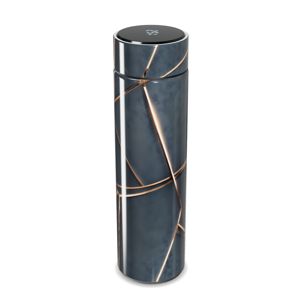 Garrafa Térmica Touch - Preta com Linhas Douradas