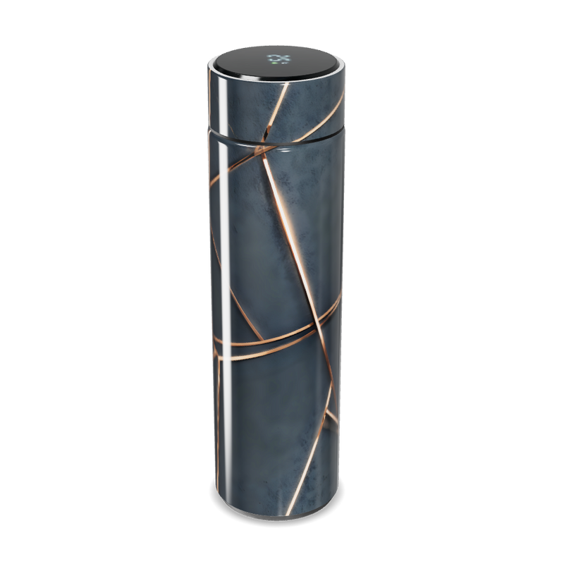 Garrafa Térmica Touch - Preta com Linhas Douradas