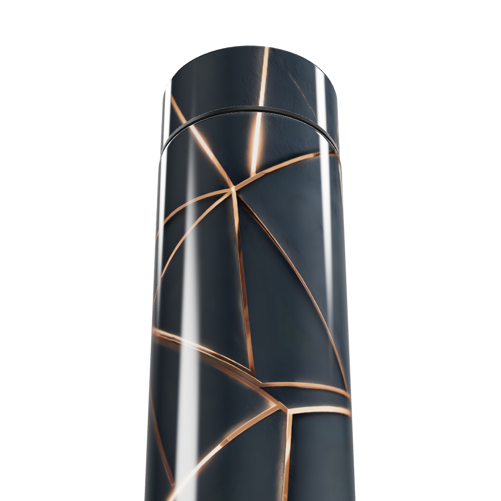 Garrafa Térmica Touch - Preta com Linhas Douradas