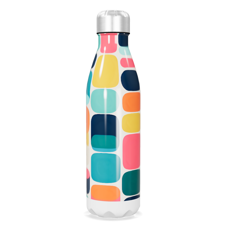 Garrafa Inox - Colorida com Estampa Geométrica