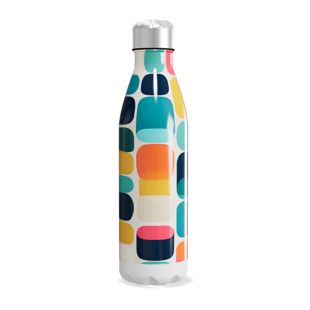 Garrafa Inox - Colorida com Estampa Geométrica
