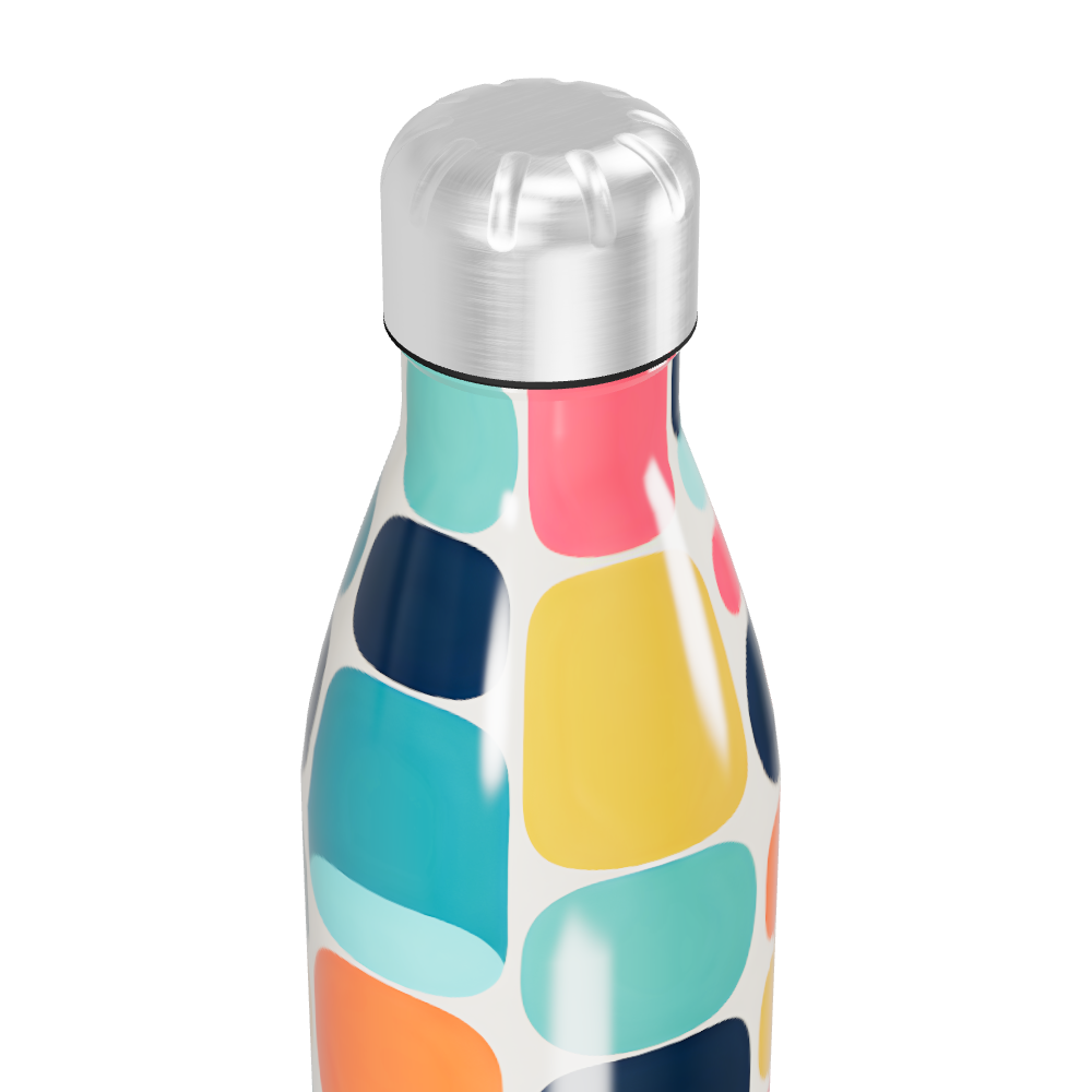 Garrafa Inox - Colorida com Estampa Geométrica