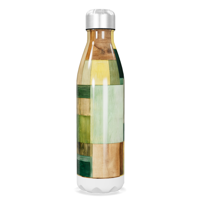 Garrafa Inox - Estampa Madeira Colorida