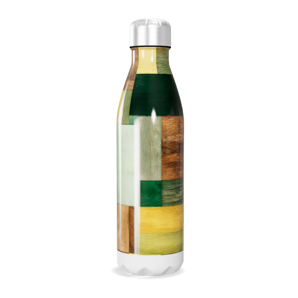 Garrafa Inox - Estampa Madeira Colorida