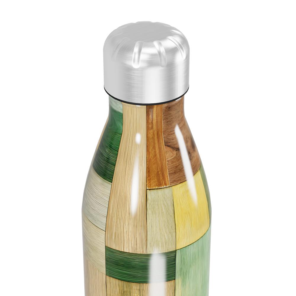 Garrafa Inox - Estampa Madeira Colorida