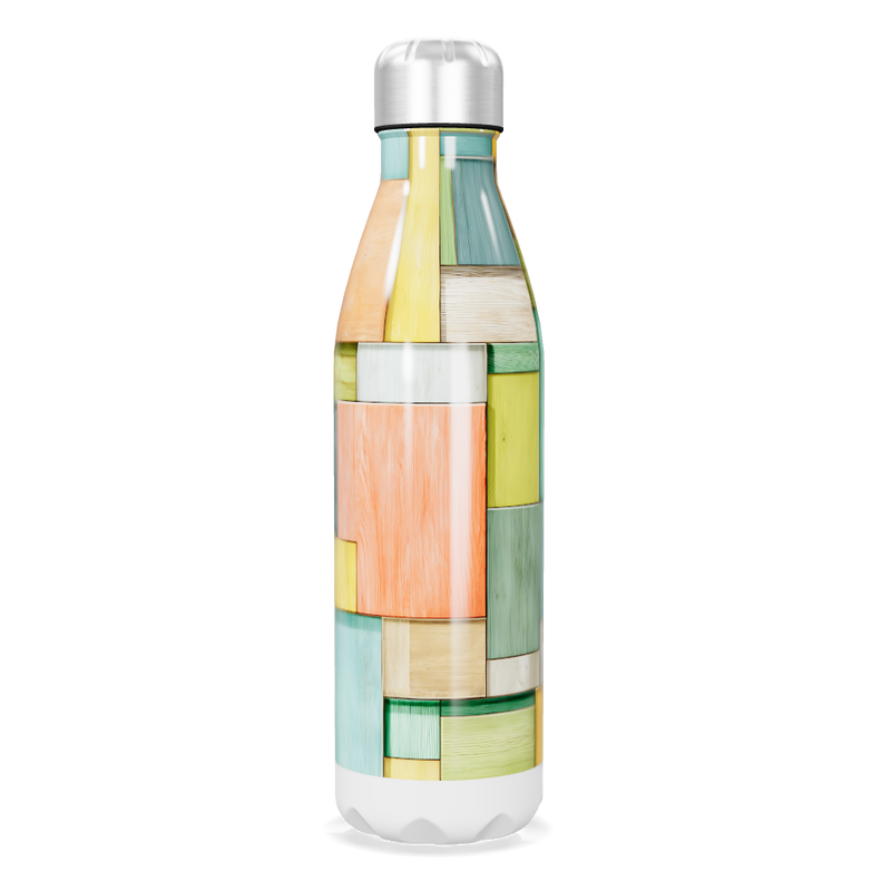 Garrafa Inox - Estampa Geométrica Colorida