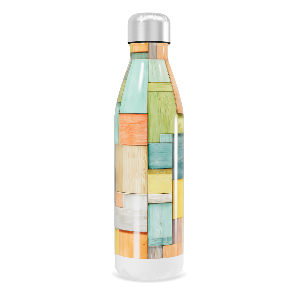 Garrafa Inox - Estampa Geométrica Colorida