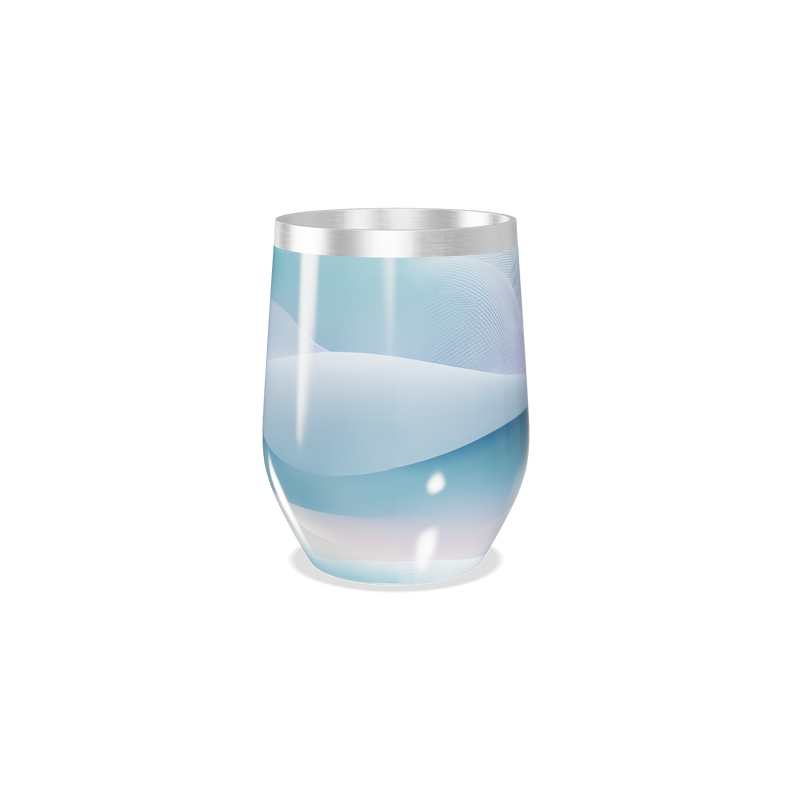 Copo Térmico Slim - Azul e Branco Inox