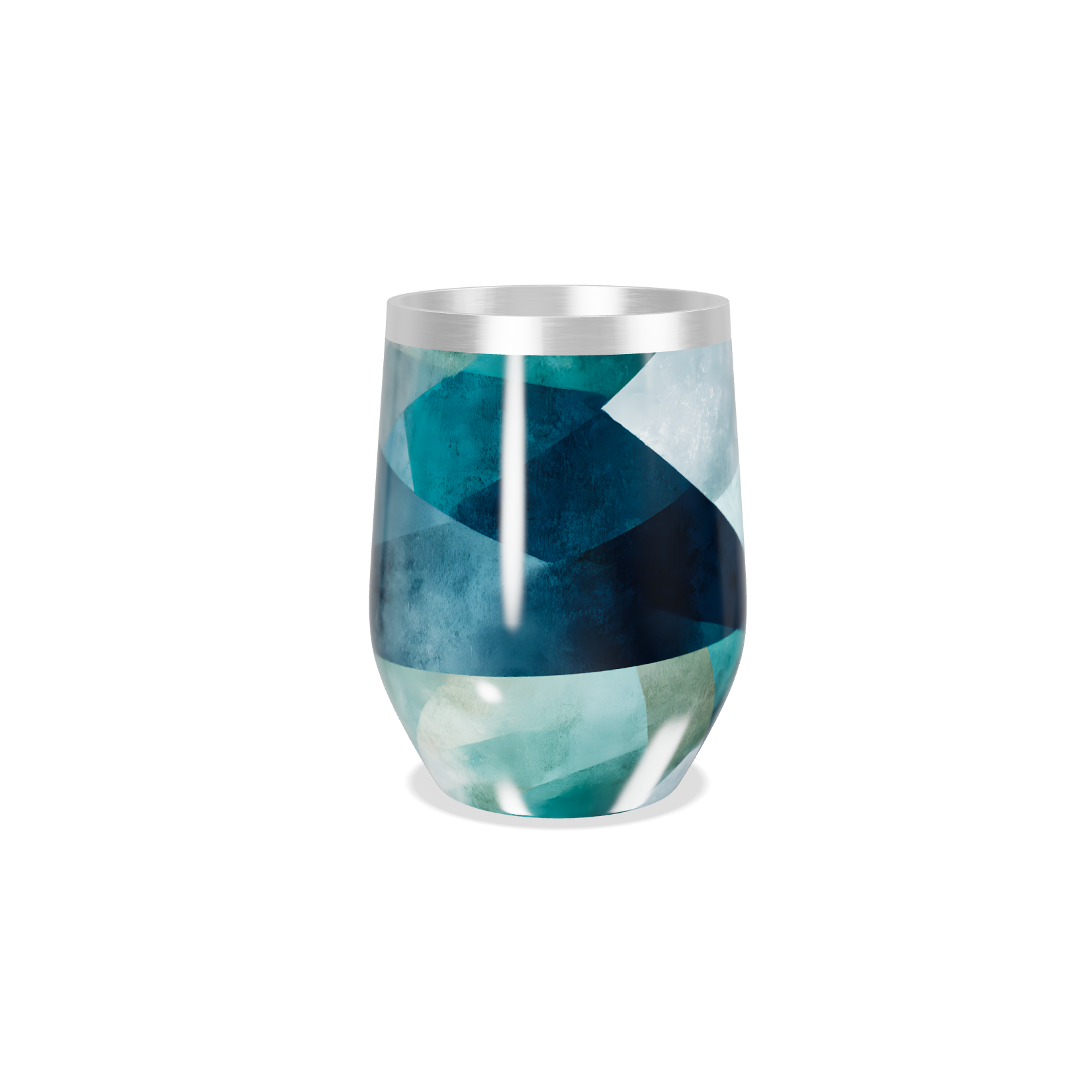 Copo Térmico Slim - Estampado Geométrico Azul