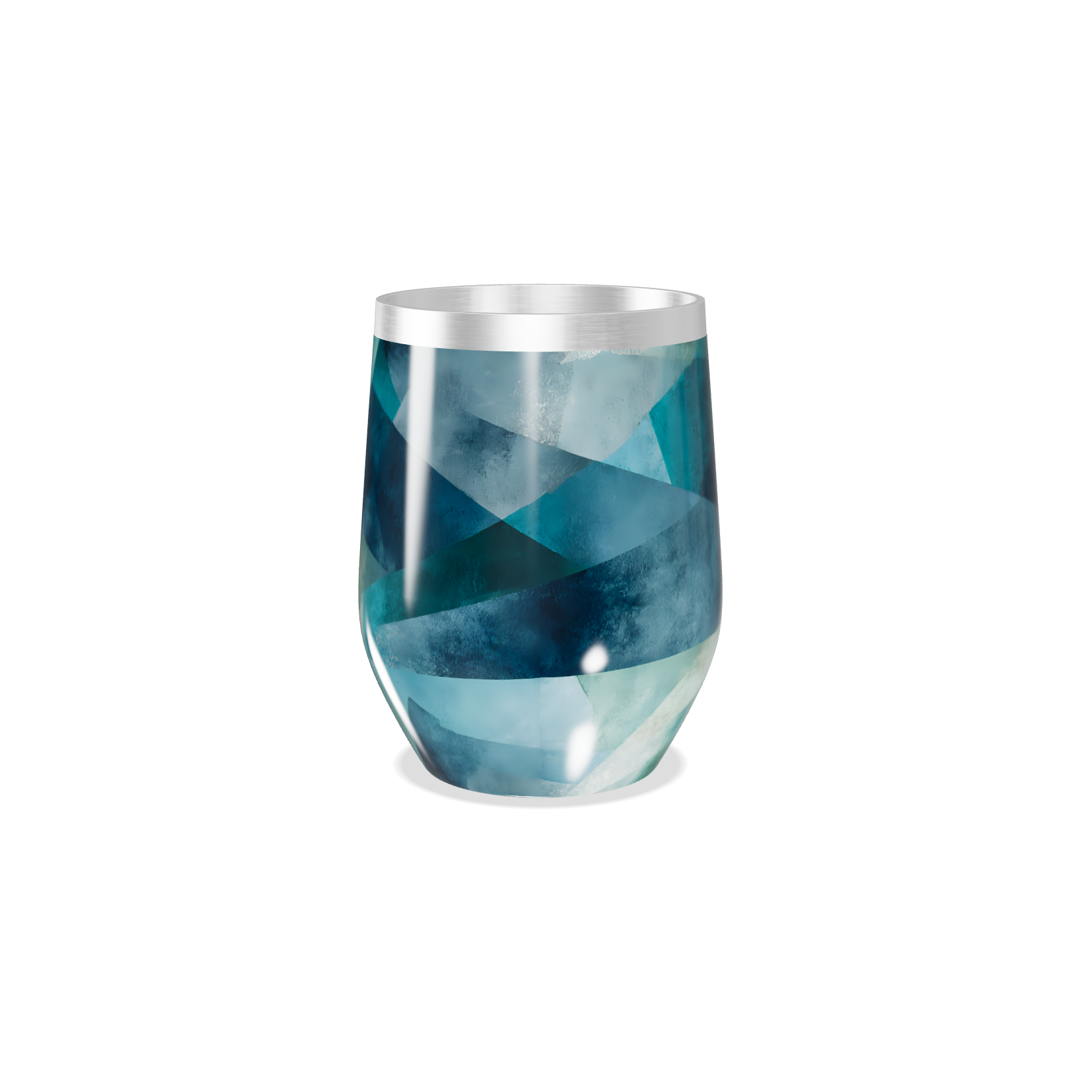 Copo Térmico Slim - Estampado Geométrico Azul