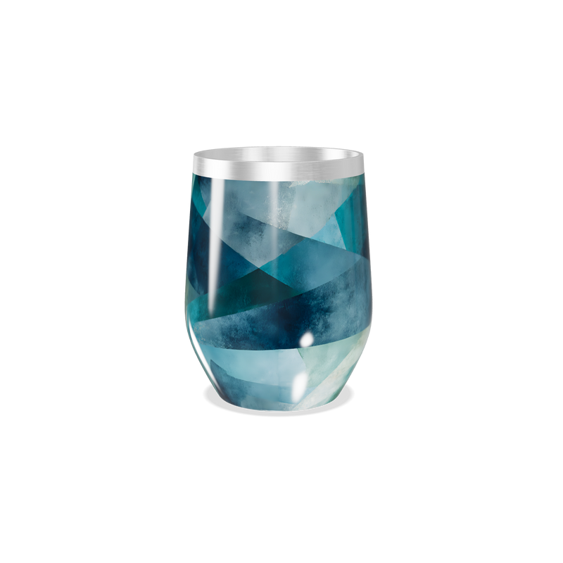 Copo Térmico Slim - Estampado Geométrico Azul