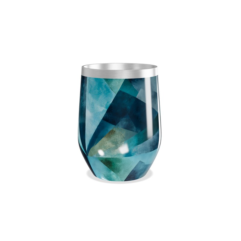 Copo Térmico Slim - Estampado Geométrico Azul