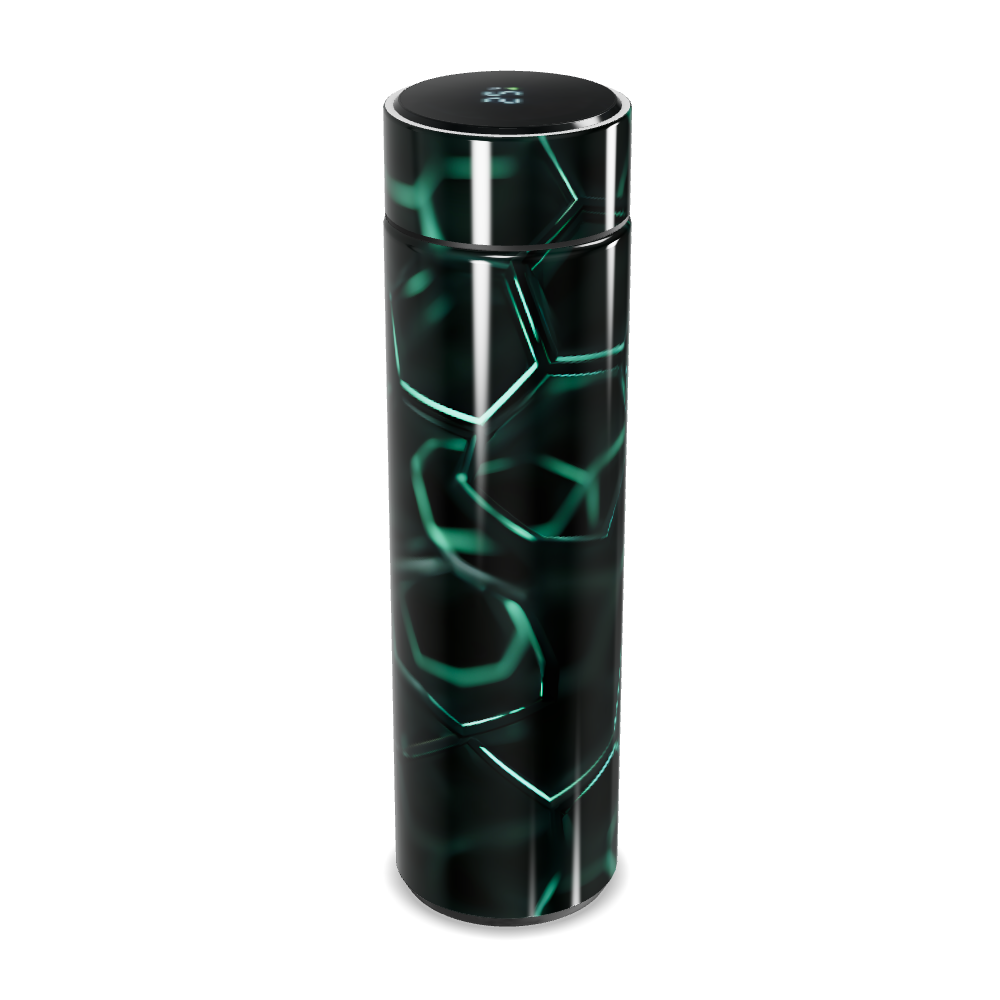 Garrafa Térmica Touch - Preto com Desenho Geométrico