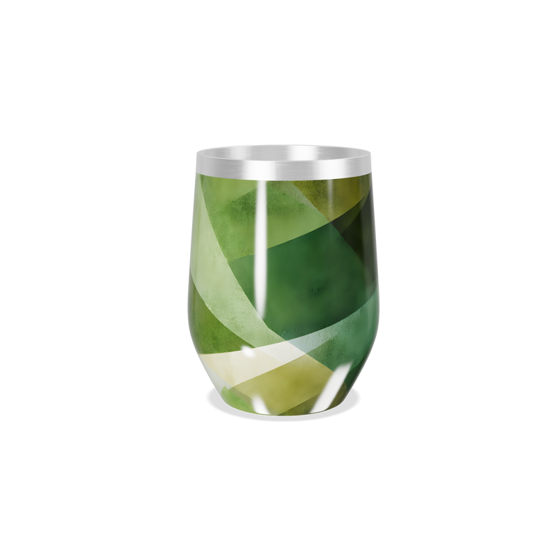 Copo Térmico Slim - Verde com Estampa Geométrica