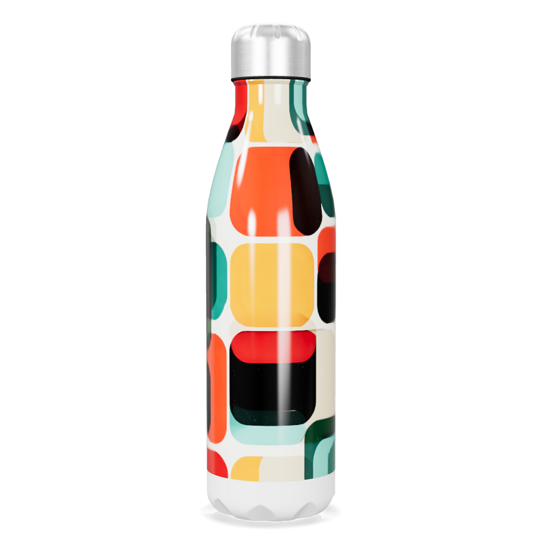 Garrafa Inox - Estampa Colorida Retrô