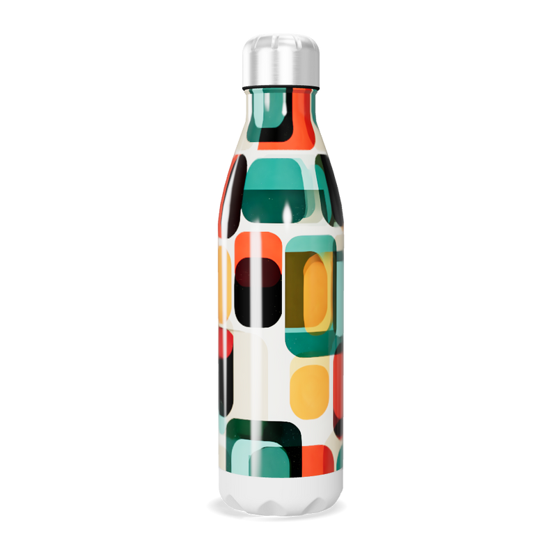 Garrafa Inox - Estampa Colorida Retrô