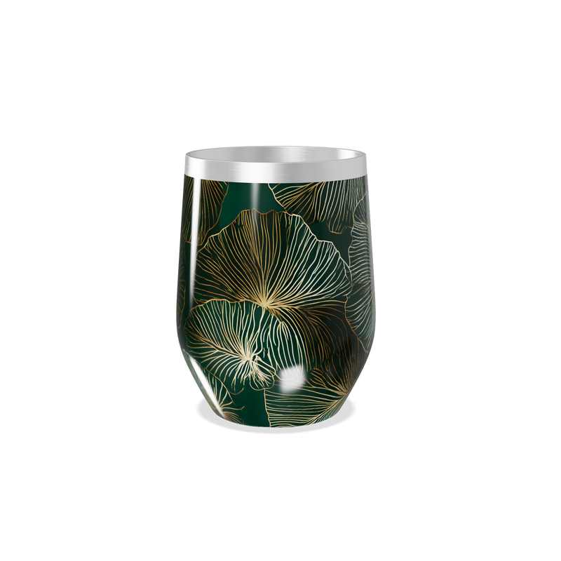 Copo Térmico Slim - Verde com Estampa Floral