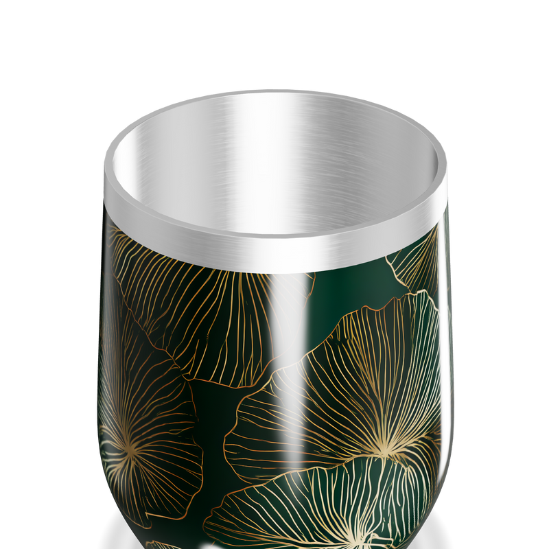 Copo Térmico Slim - Verde com Estampa Floral