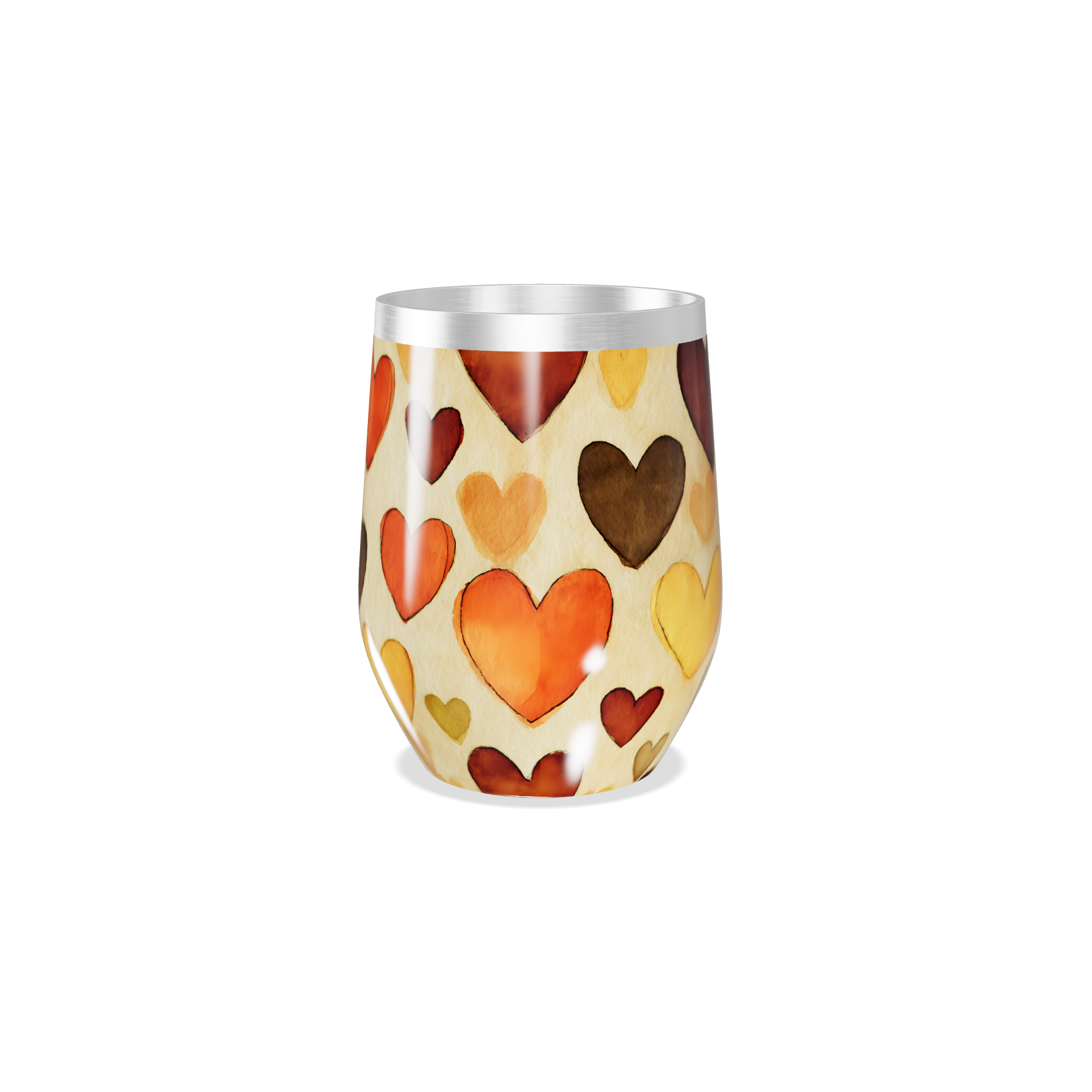 Copo Térmico Slim - Estampa Corações Coloridos