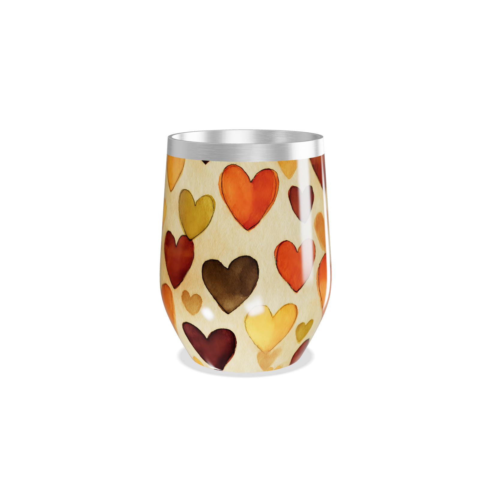 Copo Térmico Slim - Estampa Corações Coloridos