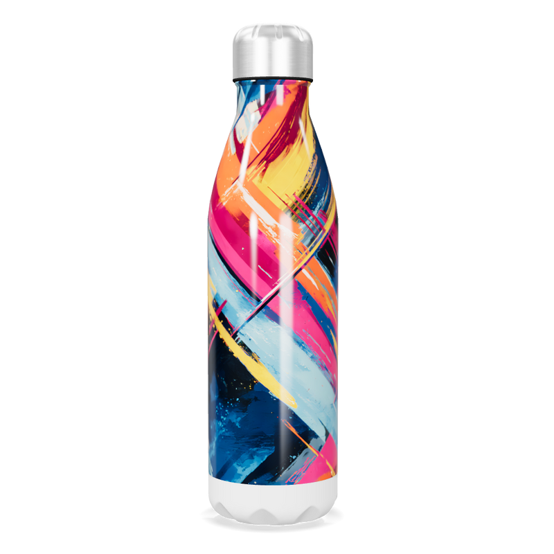 Garrafa Inox - Estampa Colorida Abstrata