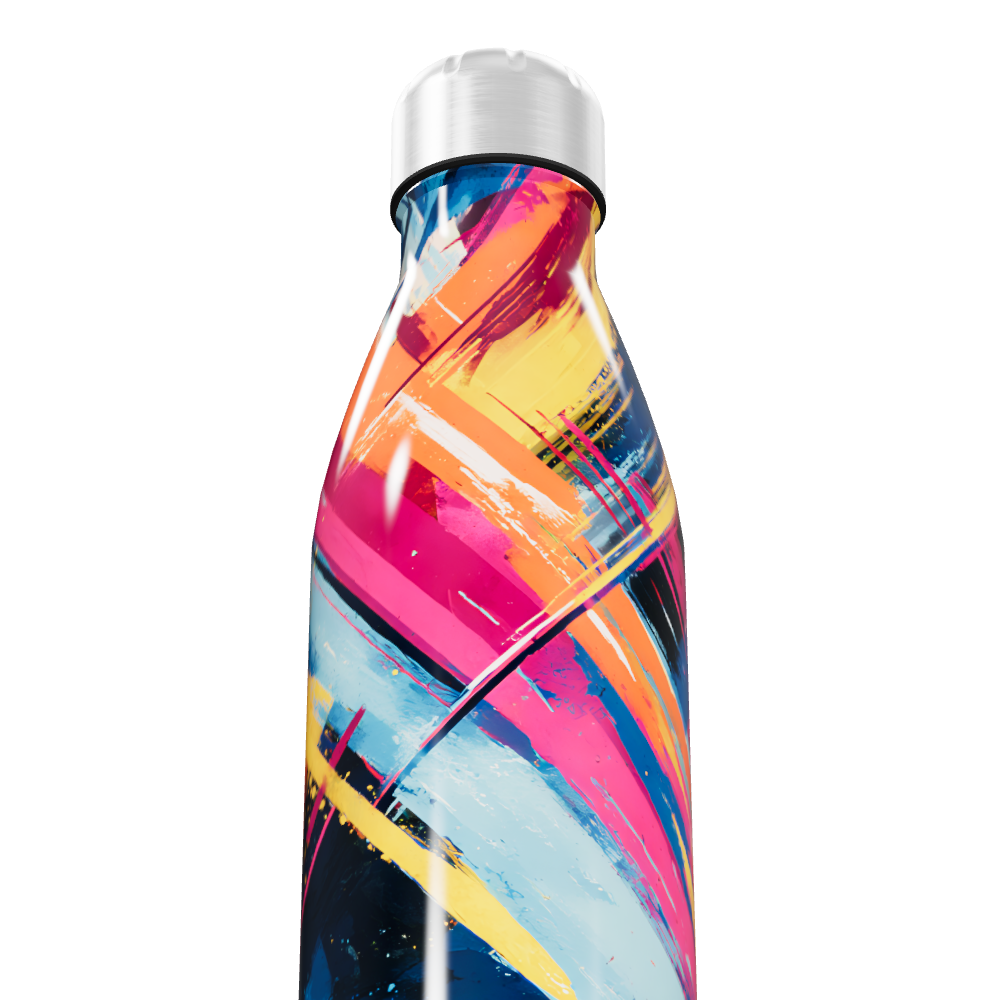Garrafa Inox - Estampa Colorida Abstrata
