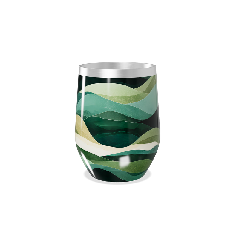 Copo Térmico Slim - Verde Ondulado Inox