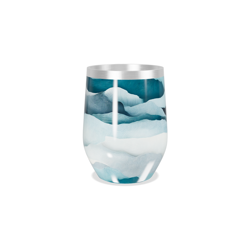 Copo Térmico Slim - Estampa Ondas Azul