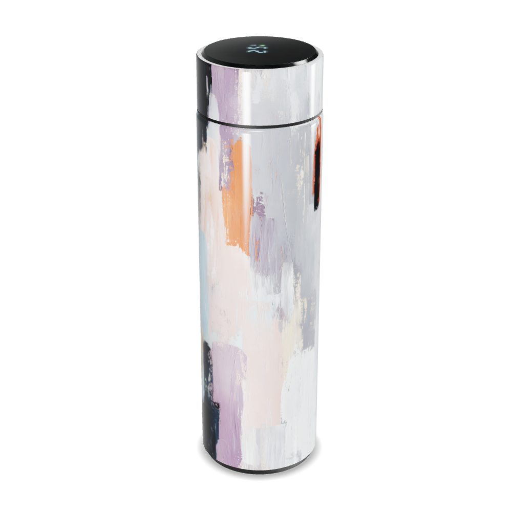 Garrafa Térmica Touch - Estampa Abstrata Branca