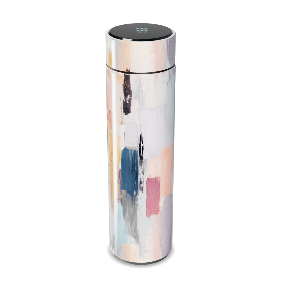 Garrafa Térmica Touch - Estampa Abstrata Branca