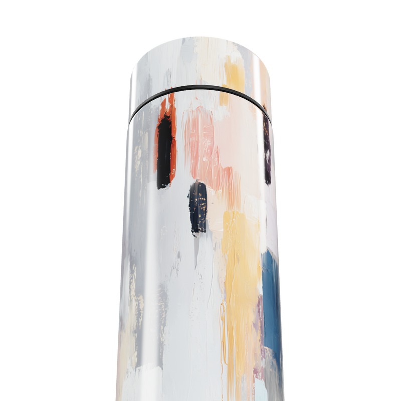 Garrafa Térmica Touch - Estampa Abstrata Branca