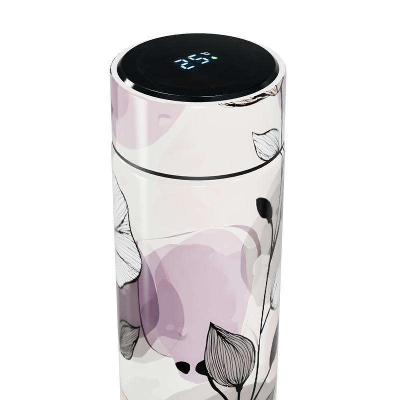 Garrafa Térmica Touch - Floral com Display Digital
