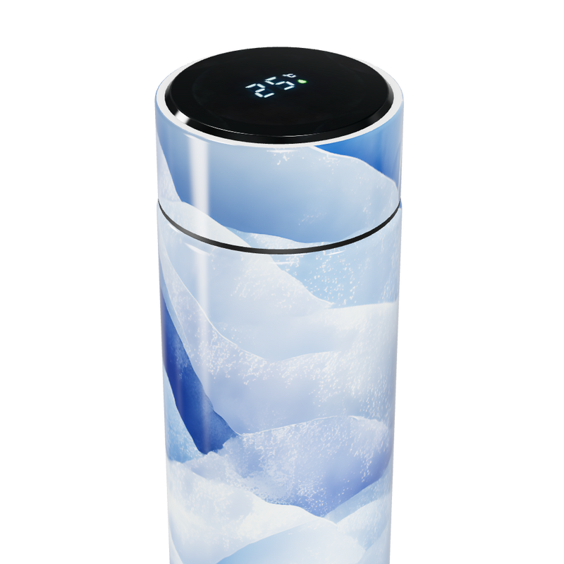 Garrafa Térmica Touch - Azul com Estampa de Gelo