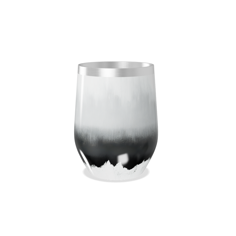 Copo Térmico Slim - Preto e Branco Inox