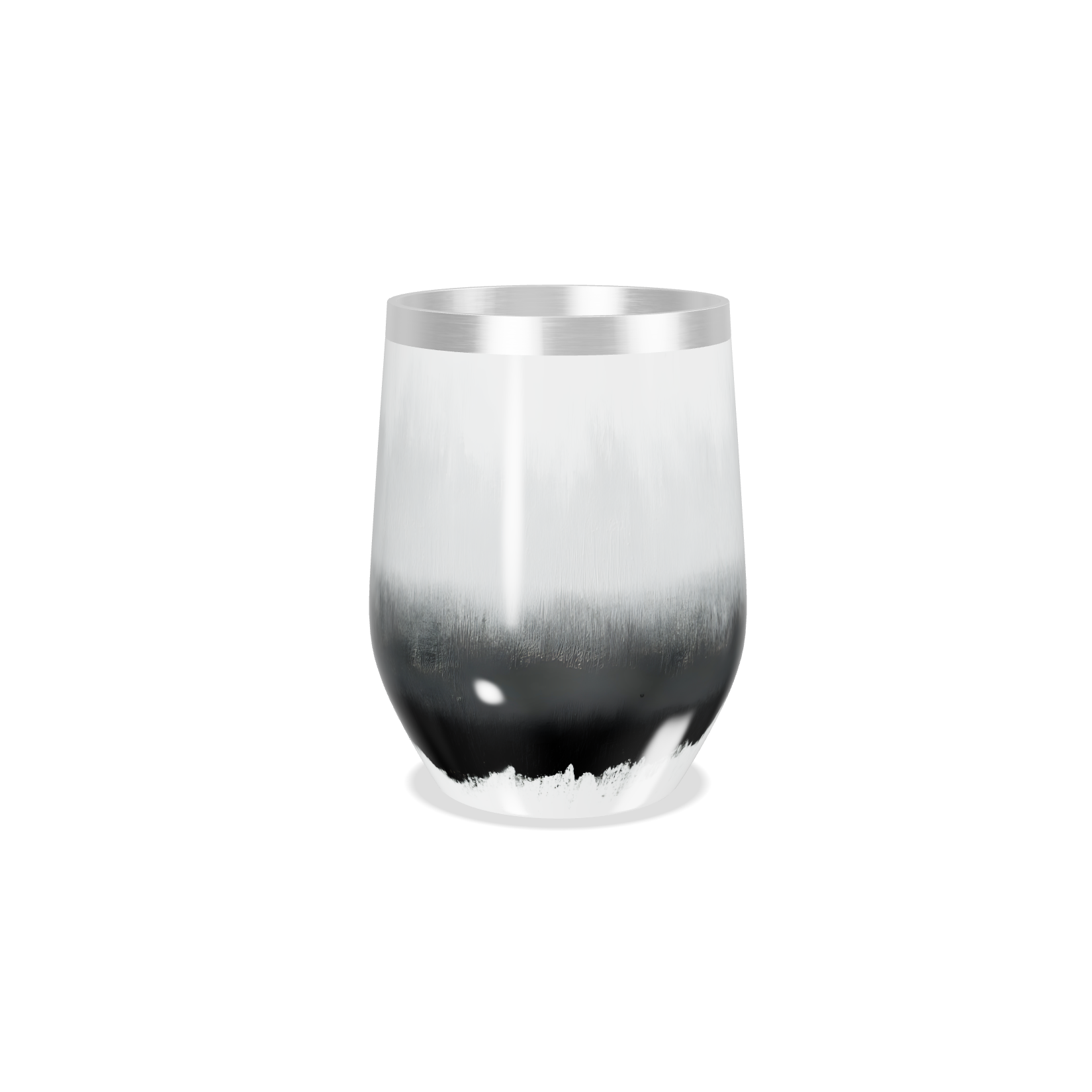 Copo Térmico Slim - Preto e Branco Inox